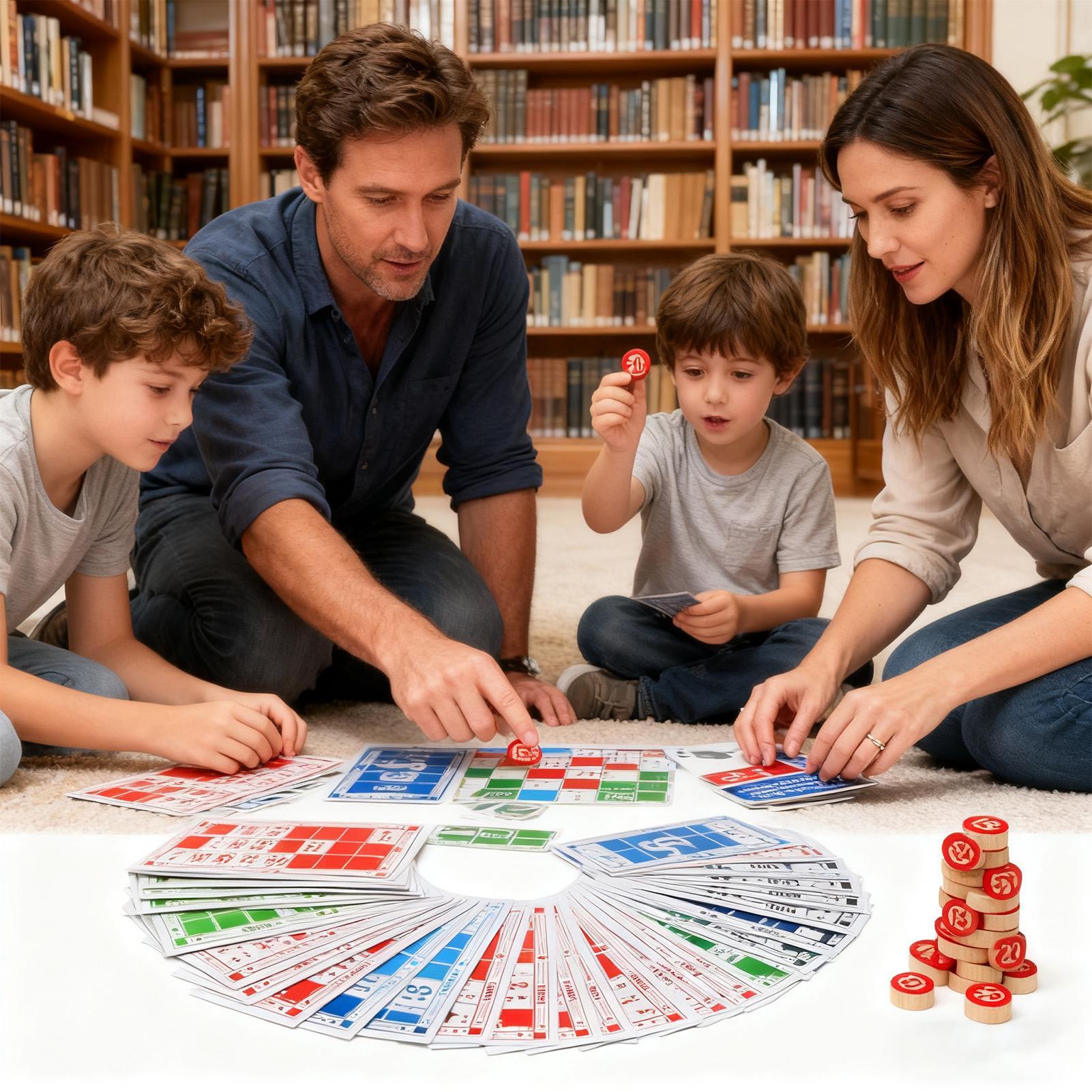 Play Friends Party Games - Ensemble de Bingo en bois Vintage,